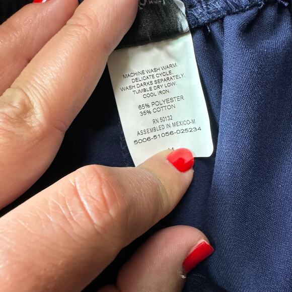 BonWorth VINTAGE navy blue High elastic waist shorts‎ embroidered Stars MEDIUM - Picture 3 of 4